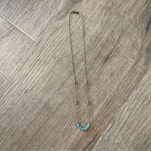 Vintage Sterling Silver Necklace Turquoise Beads EUC